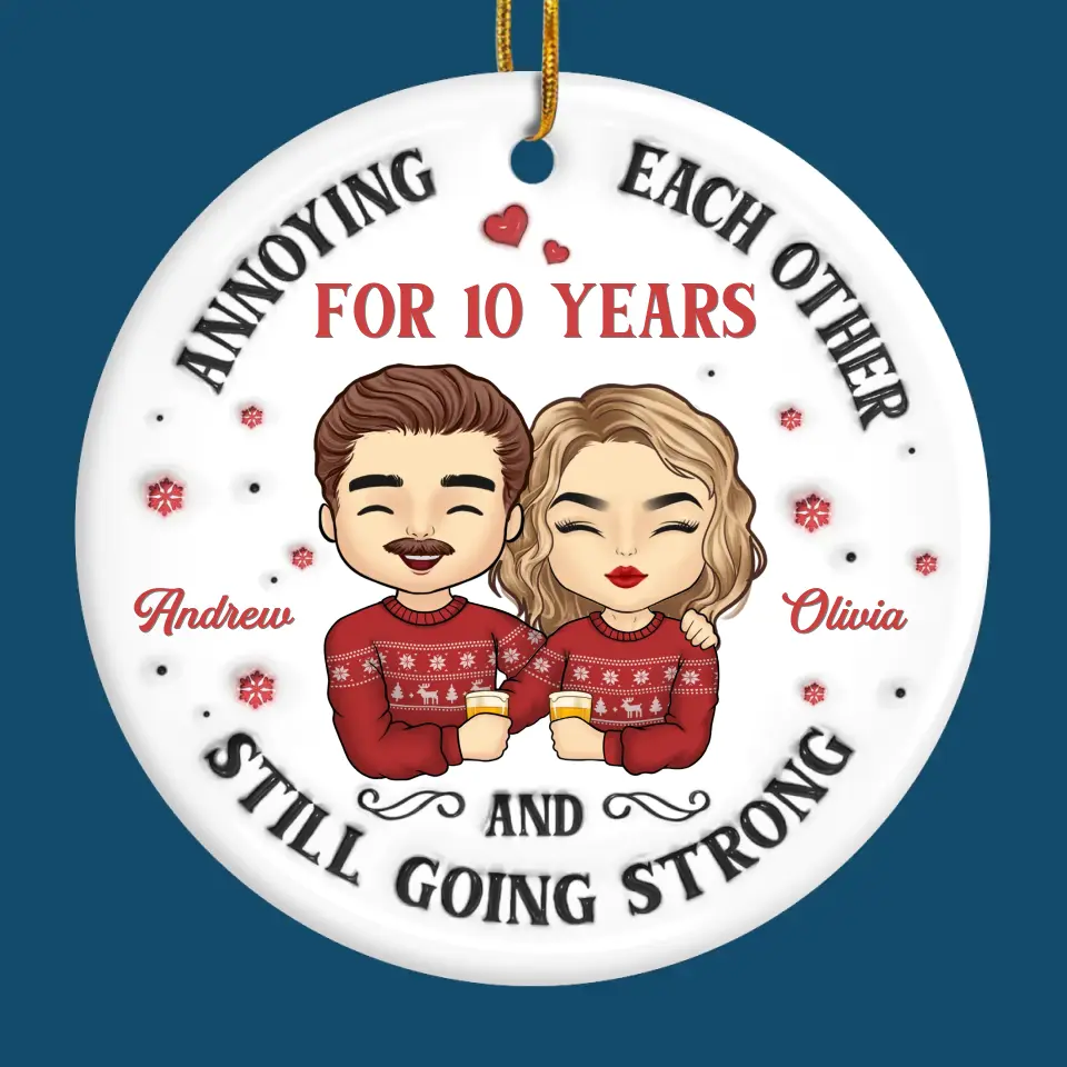 Your Love Is The Greatest Gift I Could Ever Unwrap - Couple Personalized Custom 3D Inflated Effect Printed Ornament - Ceramic Round Shaped - Christmas Gift For Husband Wife, Anniversary - Image 2