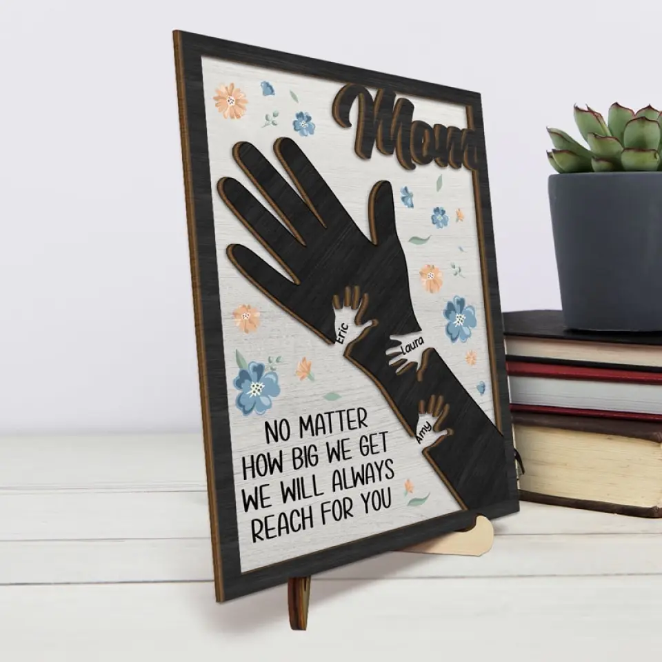 Your Love Ties Our Family Together - Family Personalized Custom 2-Layered Wooden Plaque With Stand - Gift For Mom, Grandma - Image 4