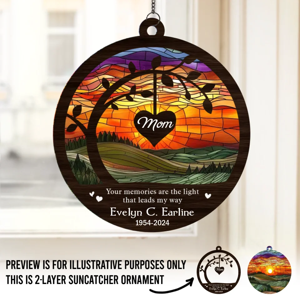 Your Memories Are The Light - Memorial Personalized Window Hanging Suncatcher - Sympathy Gift For Family Members - Image 2