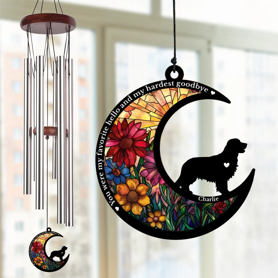 Your Paw Prints Are Forever On Our Hearts - Memorial Personalized Custom Wind Chime Suncatcher - Sympathy Gift, Christmas Gift For Pet Owners, Pet Lovers - Image 3