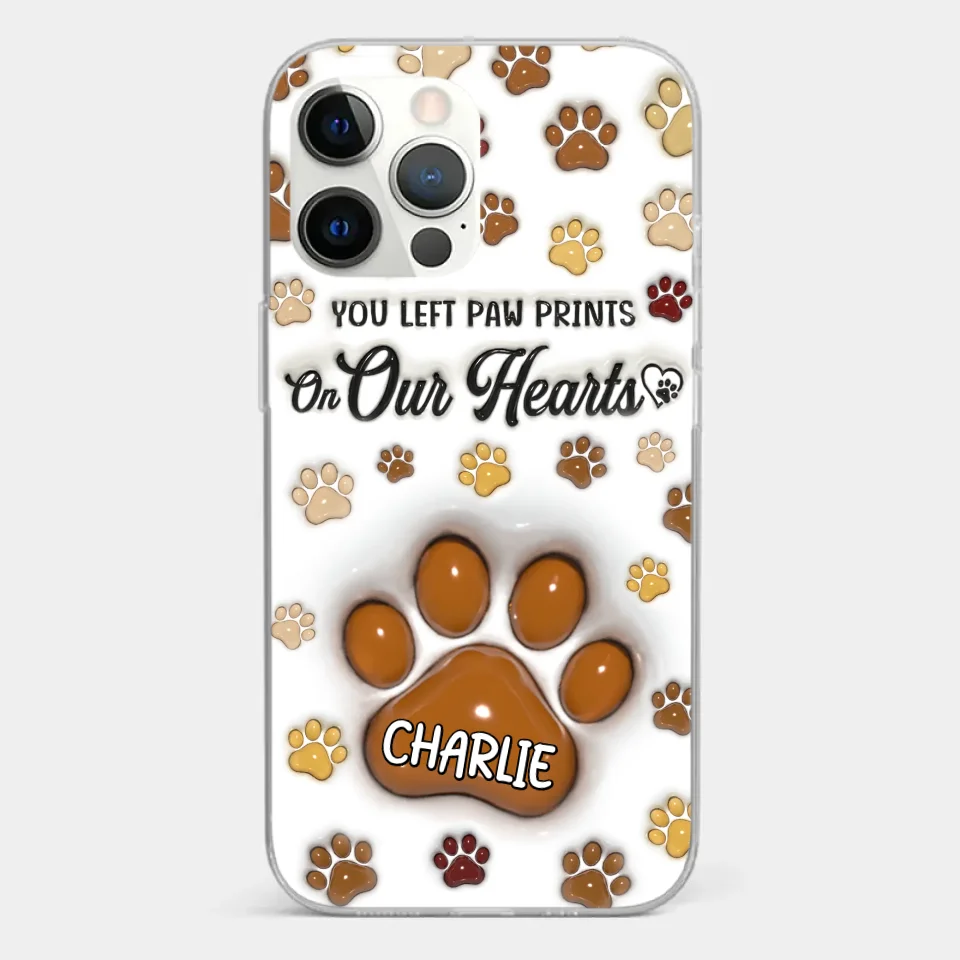 Your Paw Prints Remain On Our Soul - Memorial Personalized Custom 3D Inflated Effect Printed Clear Phone Case - Sympathy Gift For Pet Owners, Pet Lovers - Image 15