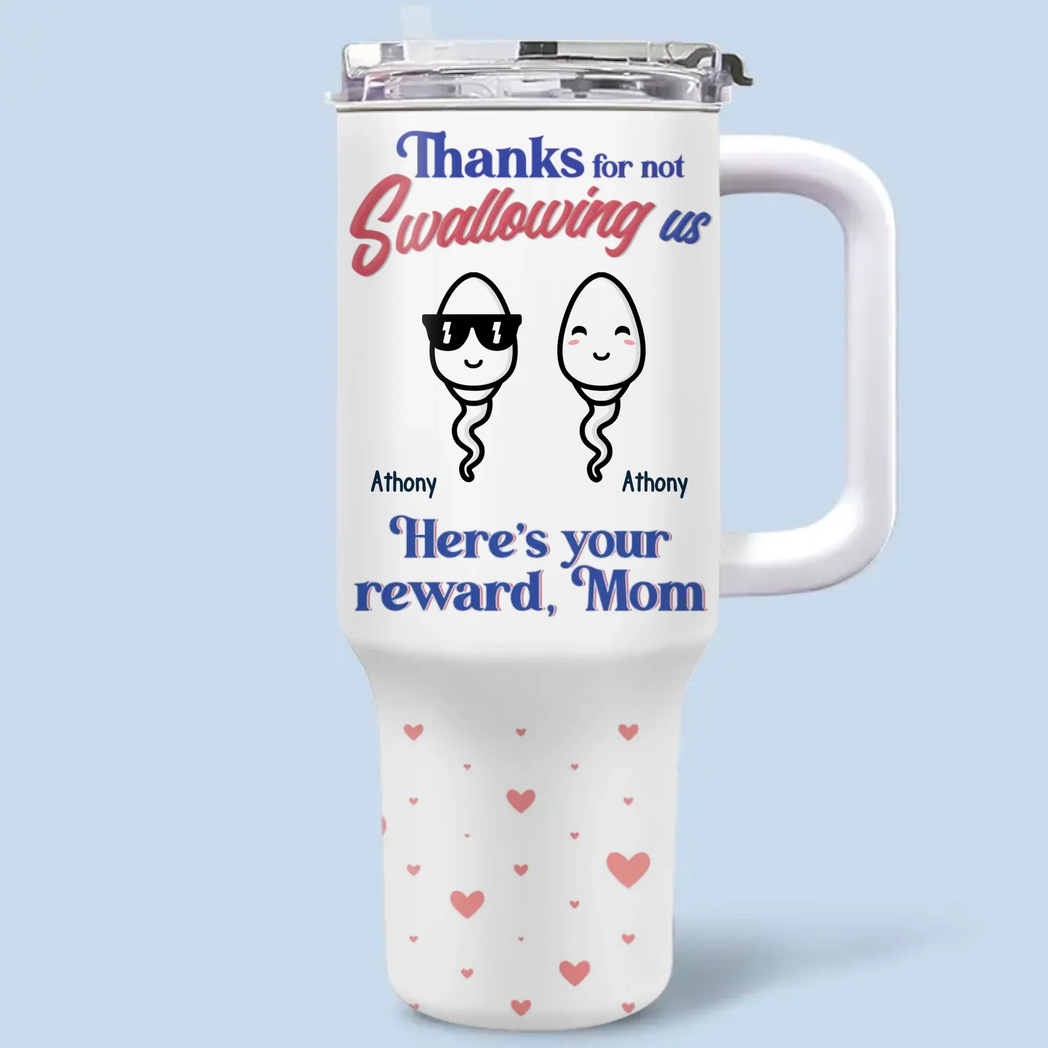 Your Reward For Great Decision-Making - Family Personalized Custom 40 Oz Stainless Steel Tumbler With Handle - Mother's Day, Gift For Mom - Image 2