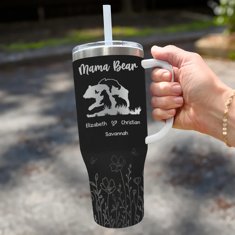 Your Smile Is My Joy - Family Personalized Custom 40 Oz Stainless Steel Tumbler With Handle - Gift For Mom, Grandma - Image 3