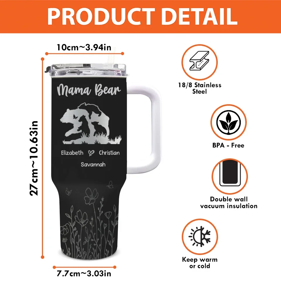 Your Smile Is My Joy - Family Personalized Custom 40 Oz Stainless Steel Tumbler With Handle - Gift For Mom, Grandma - Image 4
