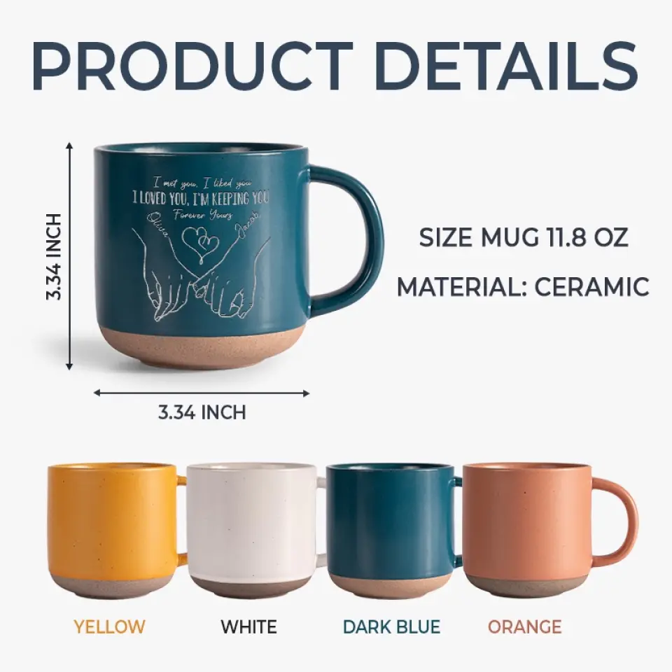 Your Smile Makes Me Smile - Couple Personalized Custom Pottery Mug - Gift For Husband Wife, Anniversary - Image 5