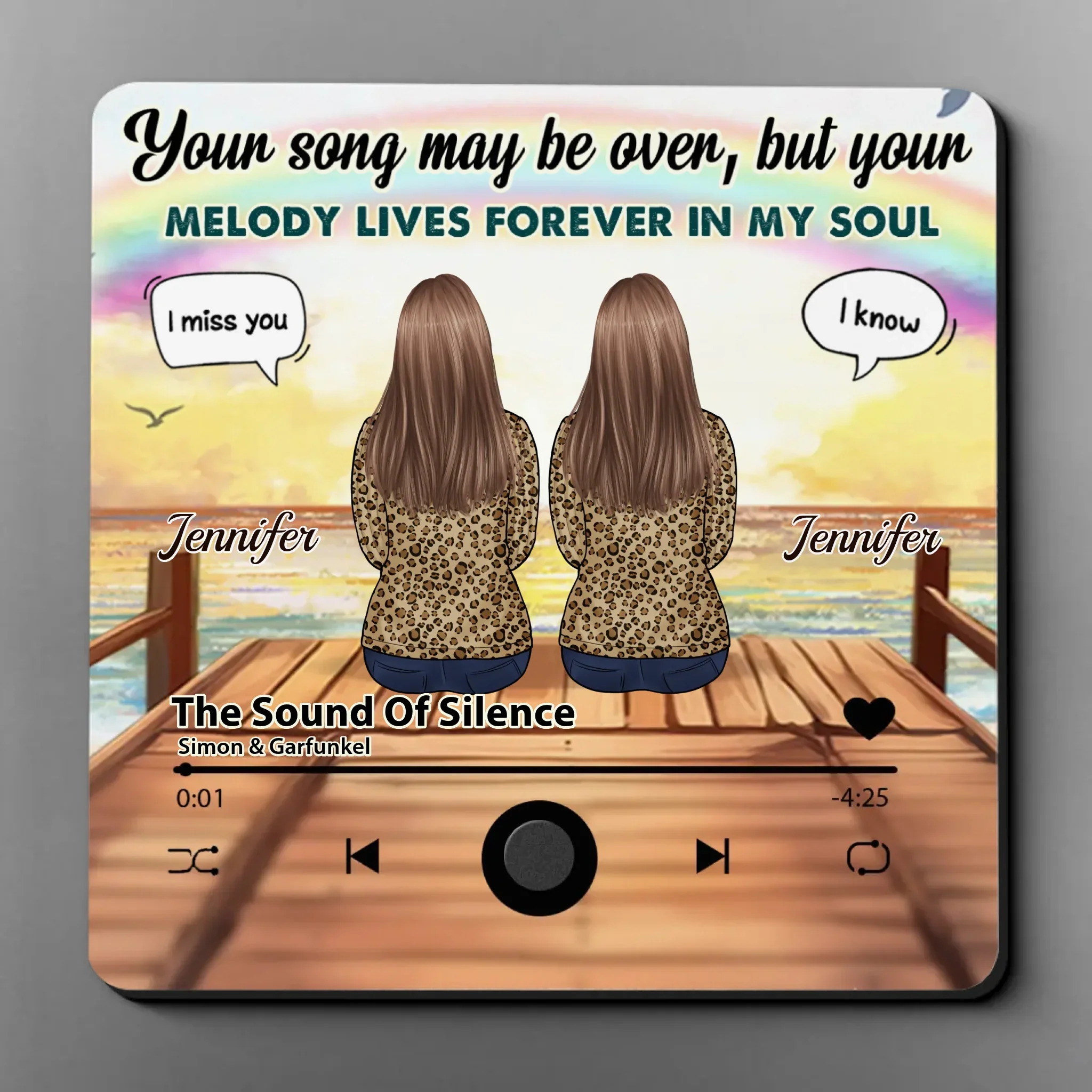 Your Song May Be Over, But Your Melody Lives Forever In My Soul - Memorial Personalized Custom Music Fridge Magnet That Can Play Songs - Sympathy Gift For Family Members - Image 2
