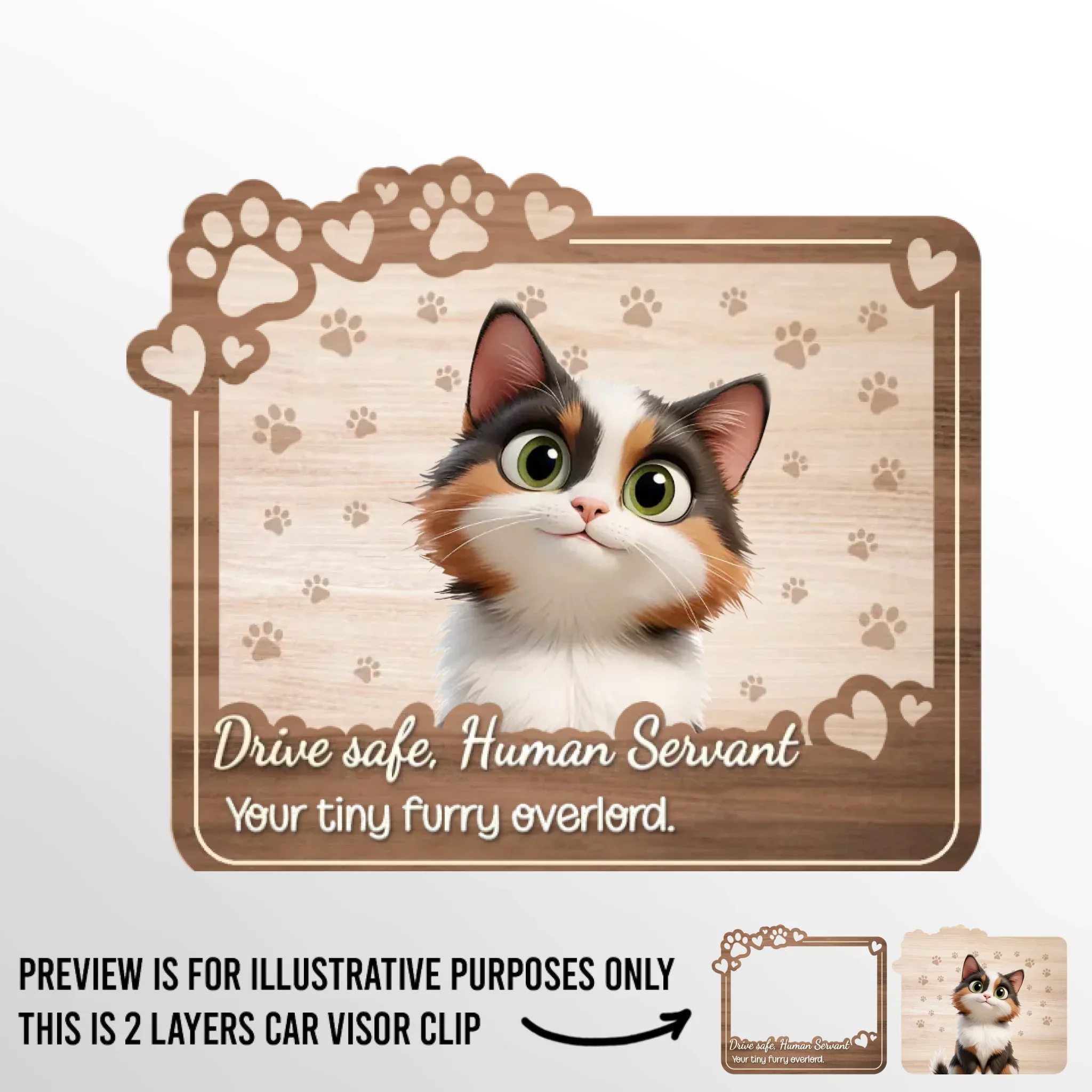 Your Tiny Bosses Demand A Safe Journey - Cat Personalized Custom Car Visor Clip - Gift For Pet Owners, Pet Lovers - Image 2