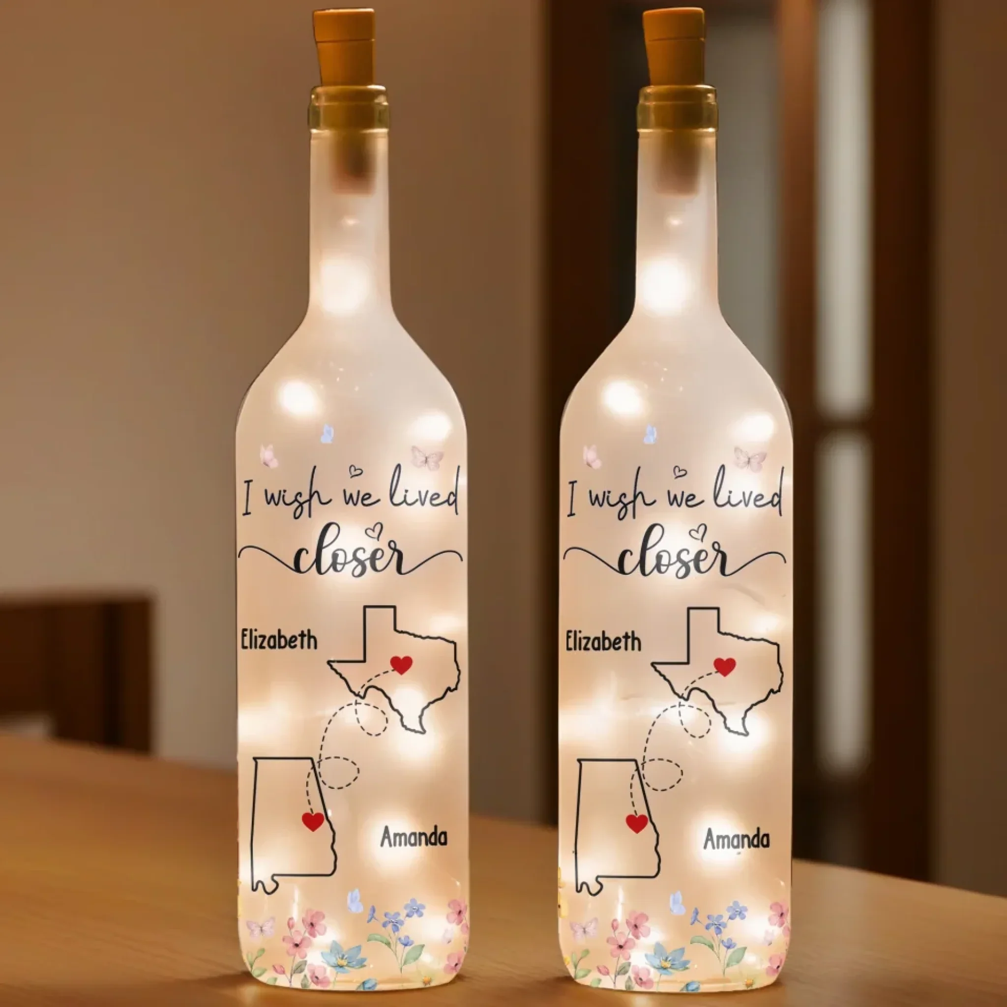 You’re Always With Me In Spirit - Bestie Personalized Custom Bottle Lamp - Gift For Best Friends, BFF, Sisters - Image 3