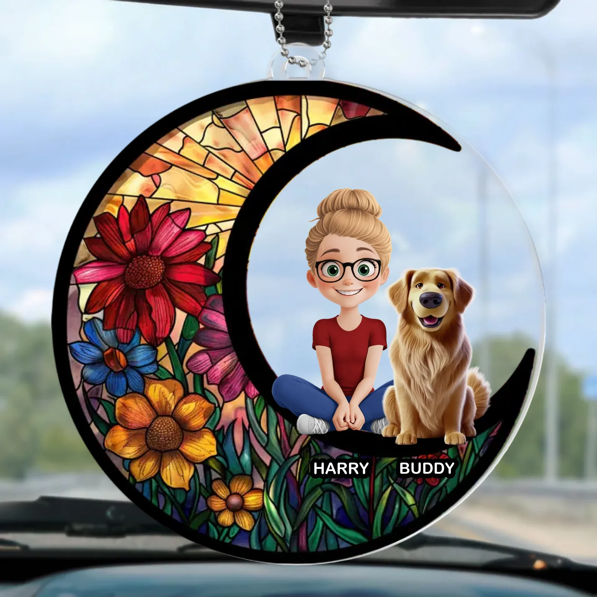 You’re My Daily Dose Of Happiness - Dog & Cat Personalized Custom Car Ornament - Acrylic Custom Shaped - Gift For Pet Owners, Pet Lovers - Image 2
