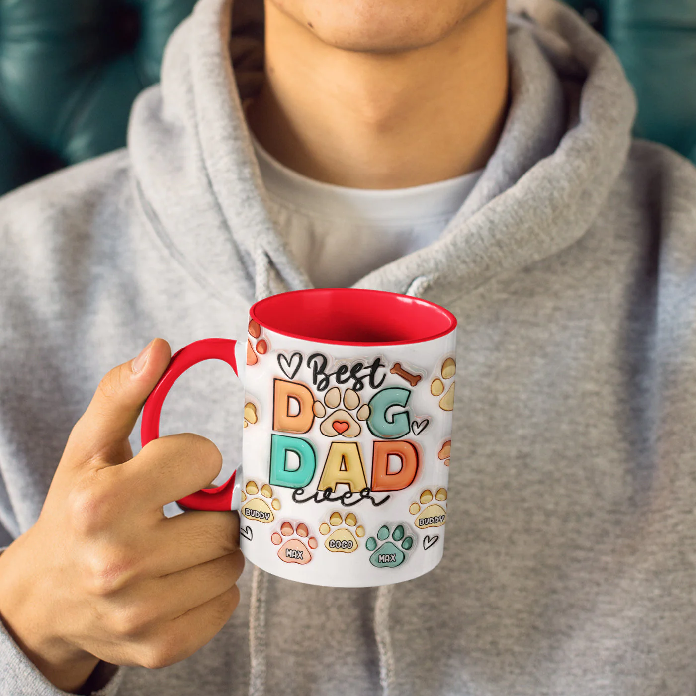 You're My Favorite Face To Lick - Dog & Cat Personalized Custom 3D Inflated Effect Printed Accent Mug - Gift For Pet Owners, Pet Lovers - Image 3