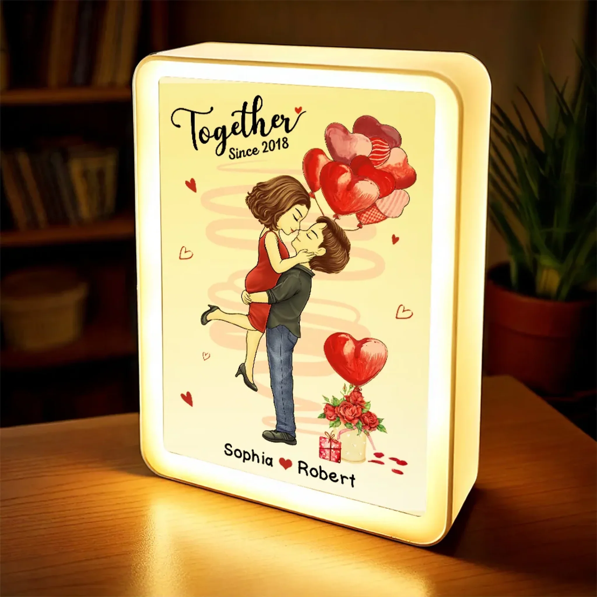 You’re My Favorite Place To Be - Couple Personalized Custom LED Mirror Frame Lamp - Gift For Husband Wife, Anniversary - Image 3