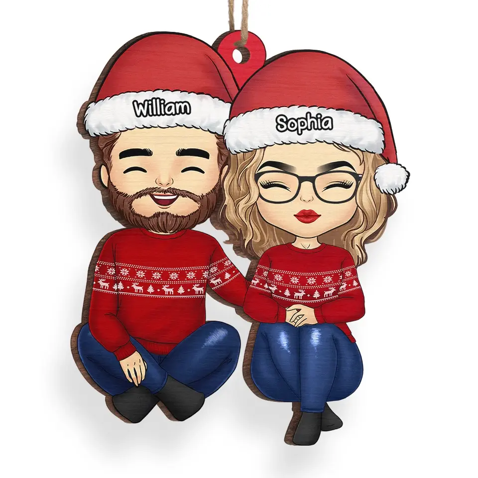 You're My Favorite Present Under The Tree - Couple Personalized Custom Ornament - Wood Custom Shaped - Christmas Gift For Husband Wife, Anniversary - Image 3