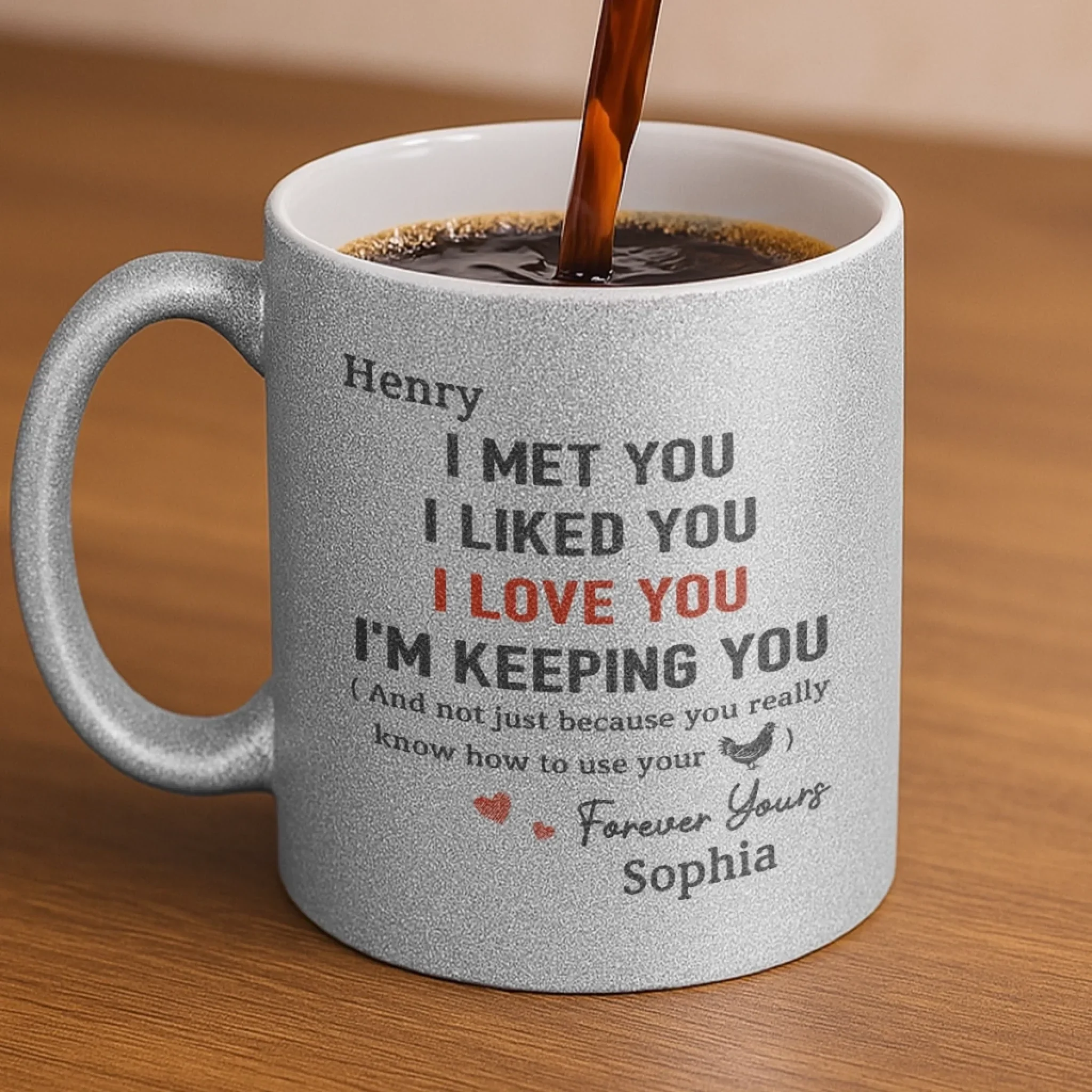 You’re My Forever - Couple Personalized Custom Metallic Mug - Gift For Husband Wife, Anniversary - Image 4