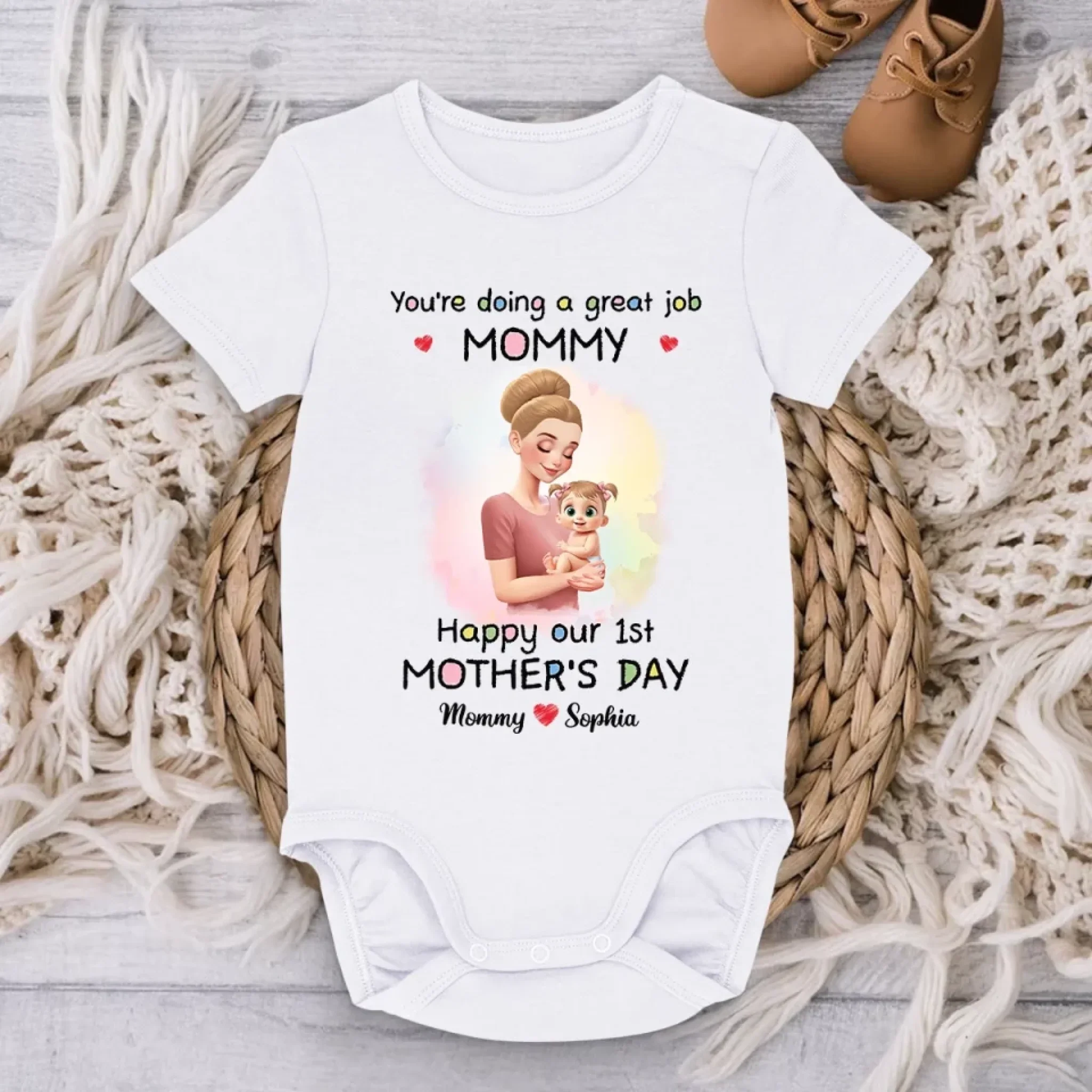 You're My Hero, Mommy - Family Personalized Custom Baby Onesie - Mother's Day, Baby Shower Gift, Gift For First Mom - Image 3