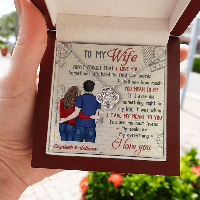 You're My Soulmate, My Everything - Gift For Couples, Personalized Love Knot Necklace - Image 4