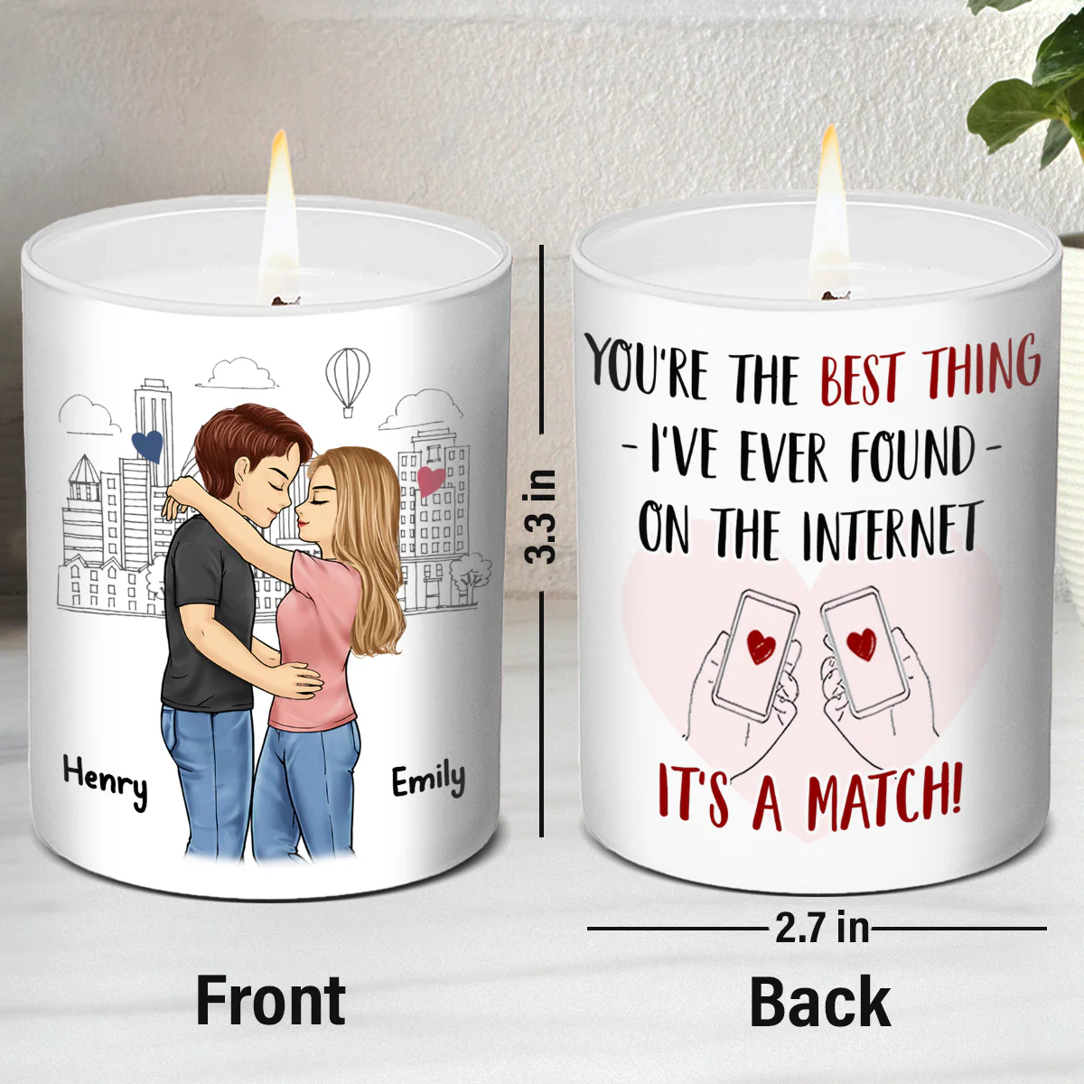 You're The Best - Couple Personalized Custom Smokeless Scented Candle - Gift For Husband Wife, Anniversary - Image 5