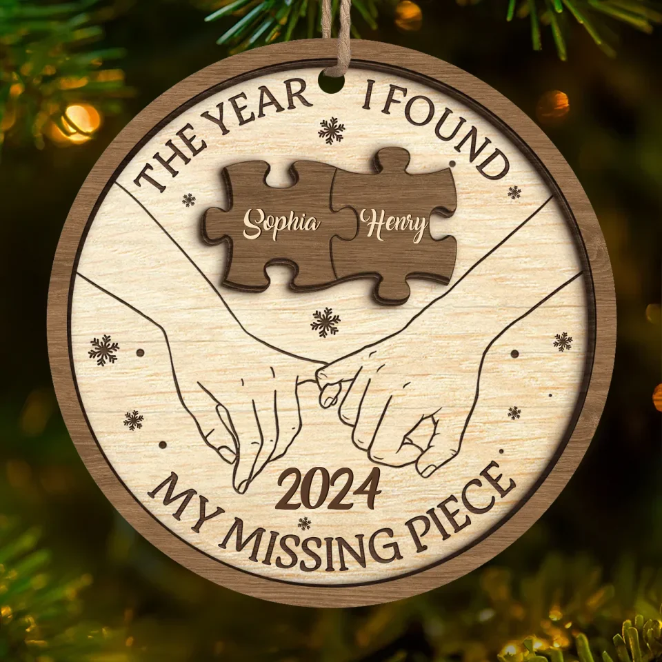 You’re The Joy In My Holiday Season - Couple Personalized Custom Ornament - Wood Custom Shaped - Christmas Gift For Husband Wife, Anniversary - Image 2
