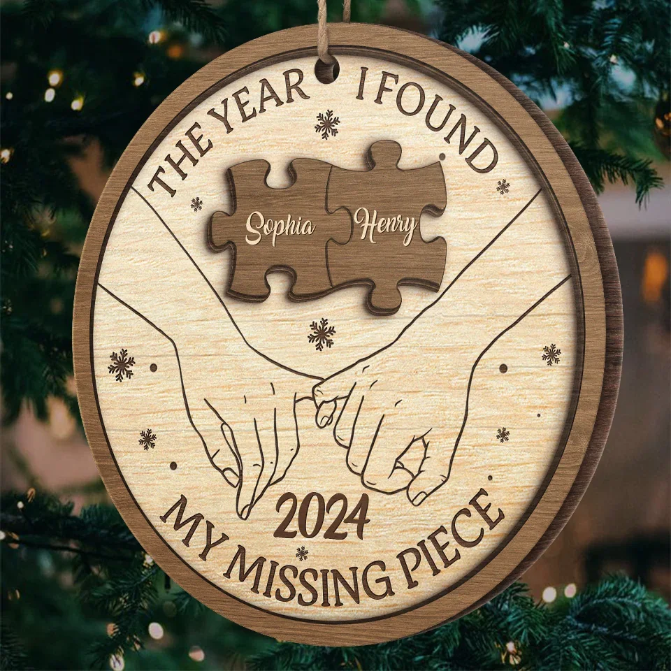 You’re The Joy In My Holiday Season - Couple Personalized Custom Ornament - Wood Custom Shaped - Christmas Gift For Husband Wife, Anniversary - Image 5
