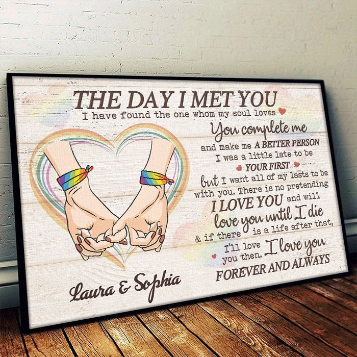 You're The One Whom My Soul Loves, LGBTQ+ Couples - Gift For Couples, Personalized Horizontal Poster - Image 2