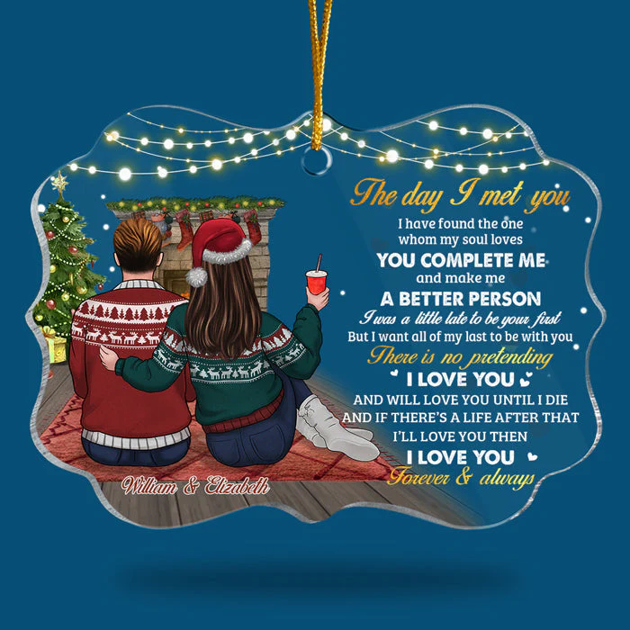 You're The One Whom My Soul Loves - Personalized Custom Benelux Shaped Acrylic Christmas Ornament - Gift For Couple, Husband Wife, Anniversary, Engagement, Wedding, Marriage Gift, Christmas Gift - Image 3