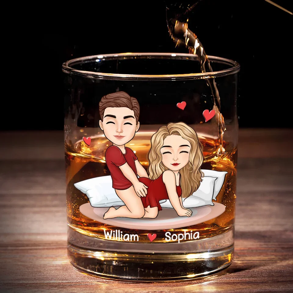You’re The Piece I Was Missing - Couple Personalized Custom Whiskey Glass - Gift For Husband Wife, Anniversary - Image 4